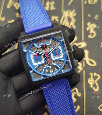 NEW 2024 Tag Heuer Monaco Skeleton Chronograph Watches Blue Face